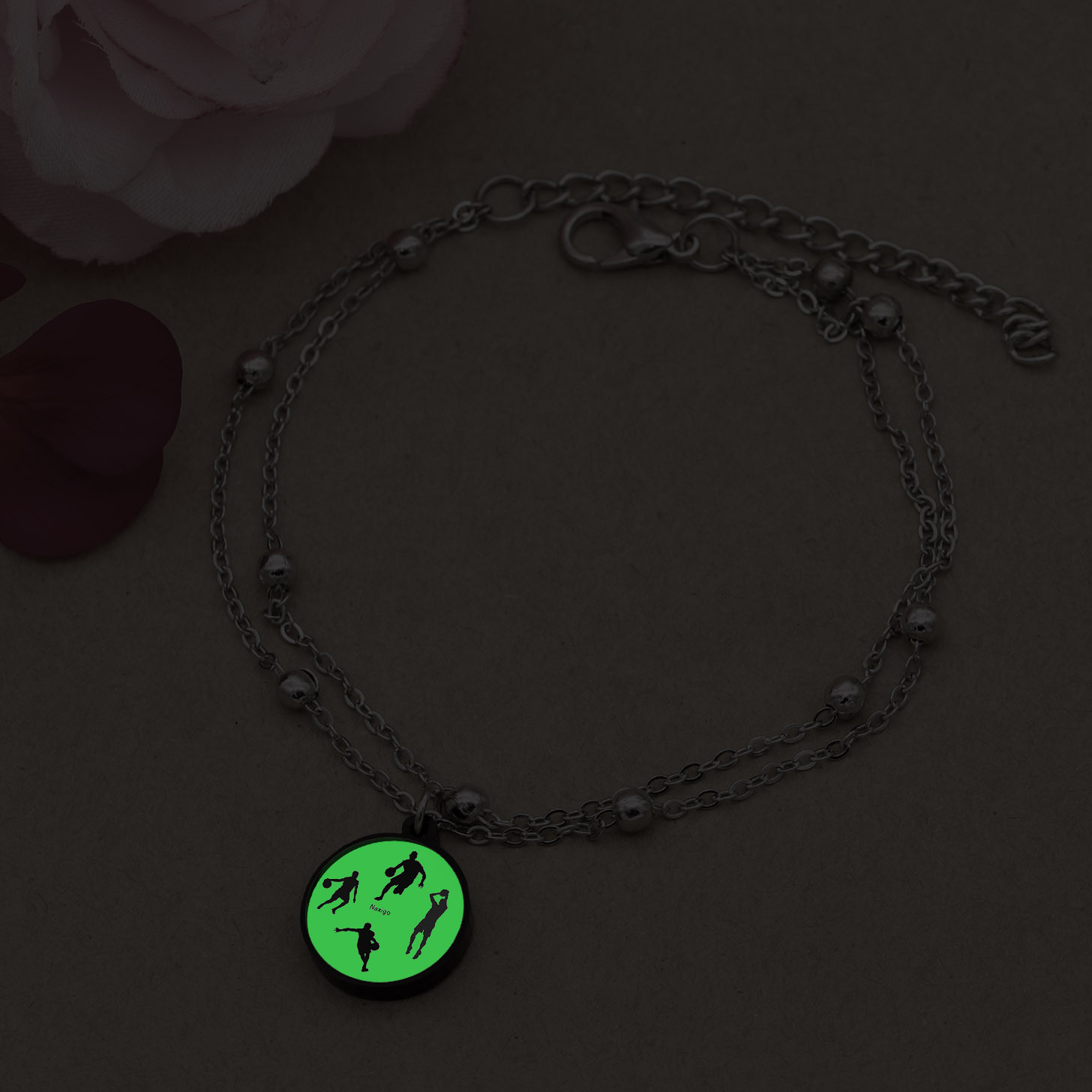 پابند زنانه ناکسیگو مدل شب تاب طرح بسکتبال کد LB7399