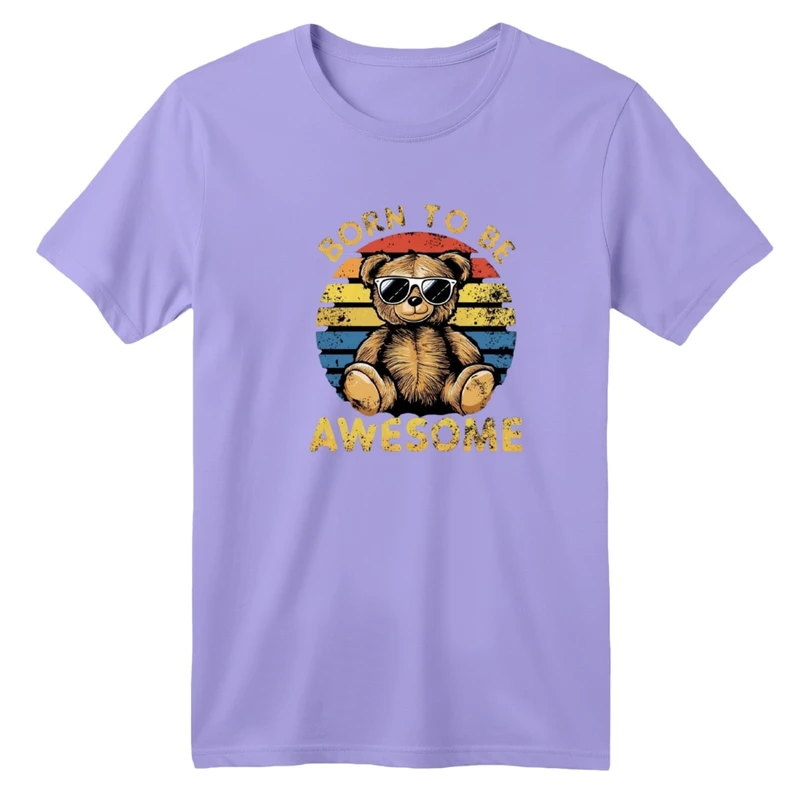 تی‌شرت آستین کوتاه لانگ یقه گرد بچگانه مدل خرس عینکی