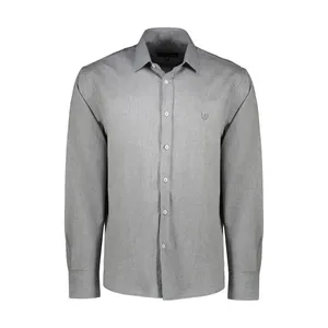 پیراهن آستین بلند مردانه پاتن جامه مدل کلاسیک 102821010318302 رنگ طوسی