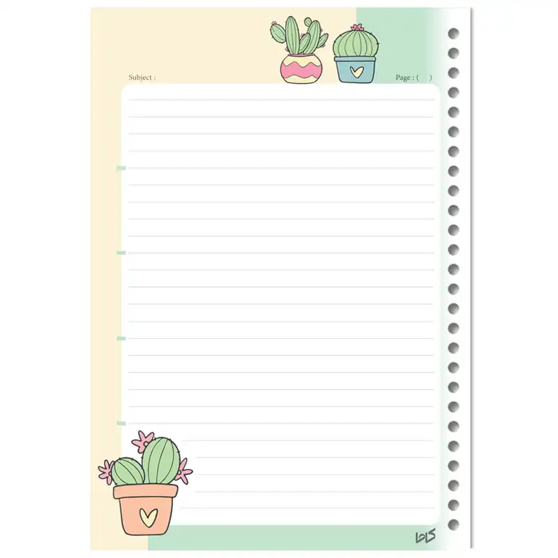 کاغذ کلاسور کاما طرح کاکتوس بسته 50 عددی