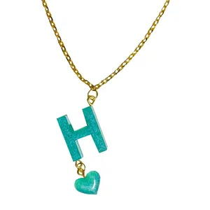 گردنبند دست ساز زنانه مدل قلب طرح H