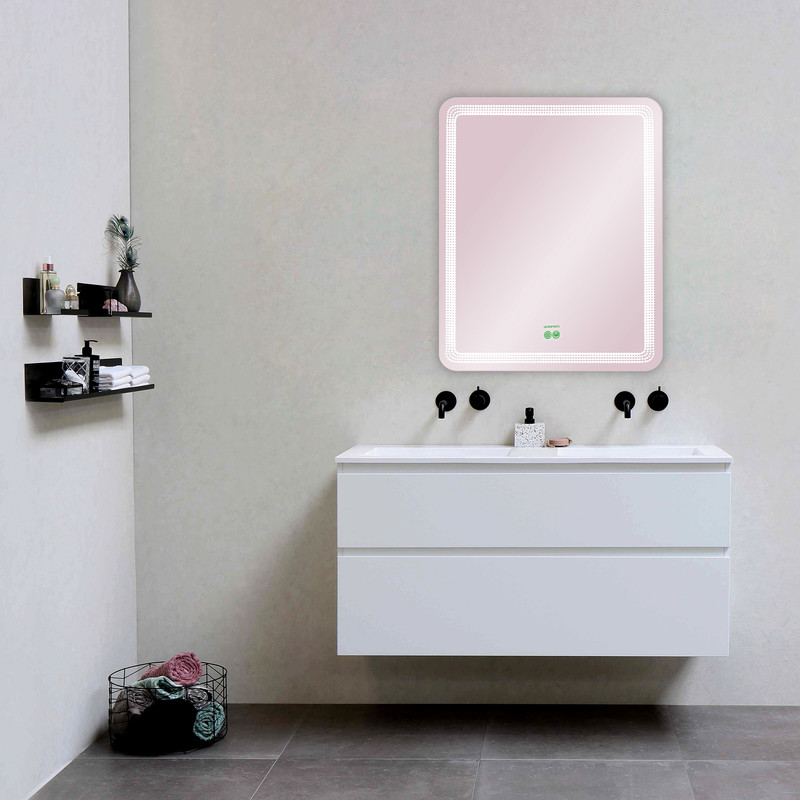 آینه سرویس بهداشتی گلسموند مدل مستطیل هوشمند ضدبخار کد VLW-M