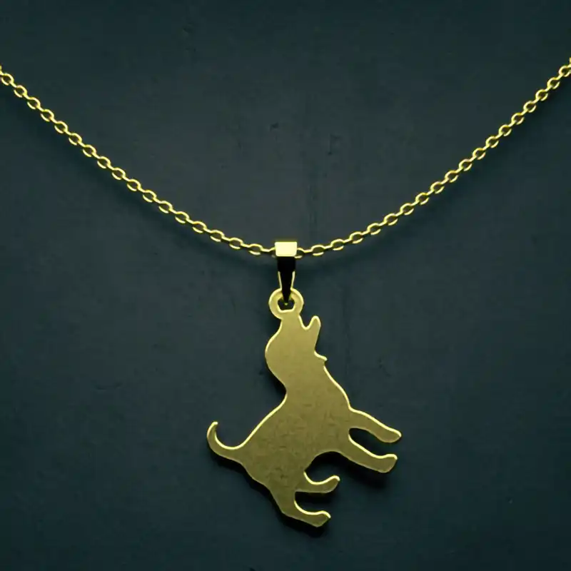 گردنبند طلا 18 عیار زنانه مدوپد مدل سگ کد J2-1-1254