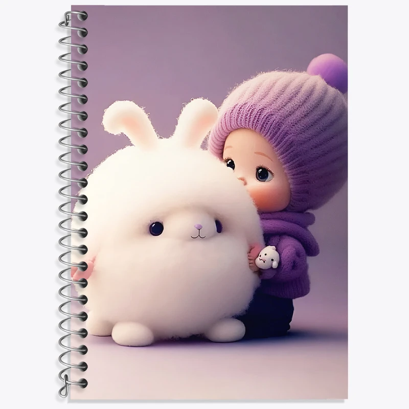 دفتر زبان 50 برگ خندالو مدل دو خط طرح کودکانه کیوت کد N4075