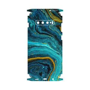 MAHOOT Turquoise marblewith golden streaks-FullSkin Cover Sticker for Samsung Galaxy S10 Plus