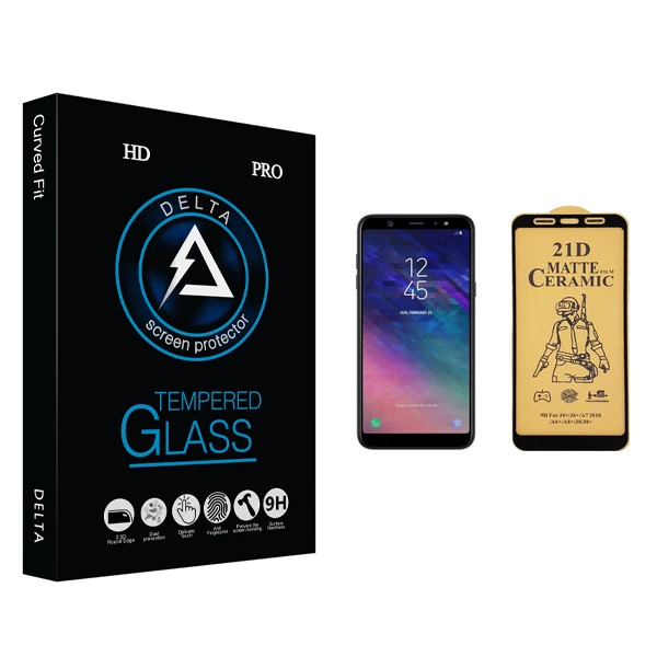 محافظ صفحه نمایش سرامیکی دلتا مدل Fit مناسب برای گوشی موبایل سامسونگ Galaxy A6 Plus