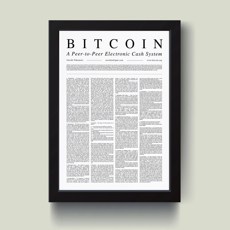 تابلو مدل Bitcoin بیت کوین White papper کدQ5626