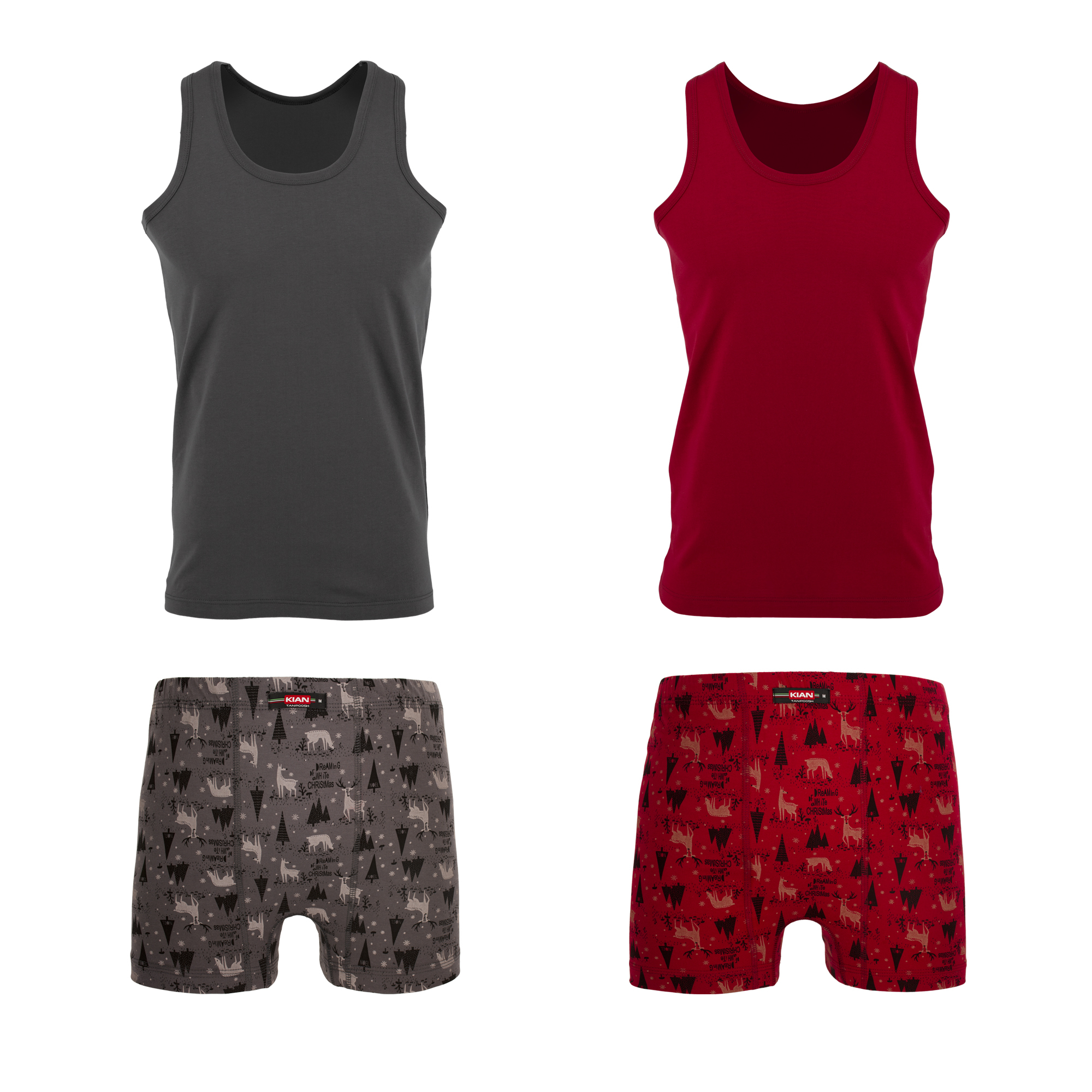 ست شورت و زیرپوش مردانه کیان تن پوش مدل 112592 مجموعه 2 عددی 