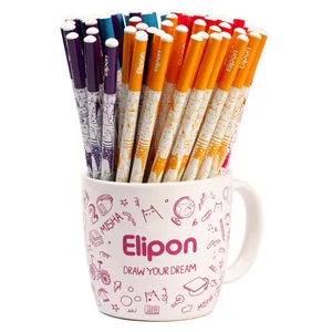 مداد مشکی الیپون مدل فانتزی گرد ماگ کد 8101113 بسته 72 عددی 