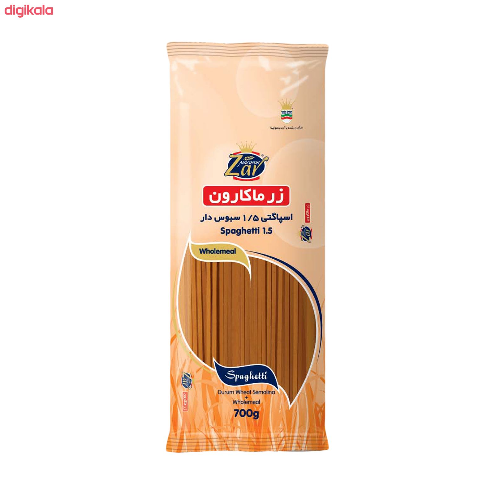 اسپاگتی قطر 1.5 سبوس دار زر ماکارون - 700 گرم main 1 1