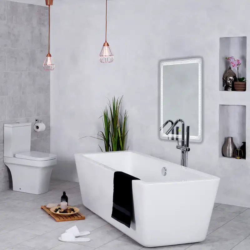 آینه سرویس بهداشتی گلسموند مدل مستطیل هوشمند ضد بخار کد VLW-SM