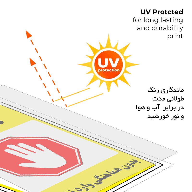 برچسب ایمنی مستر راد طرح بدون هماهنگی وارد نشوید مدل HSE-OSHA-1301