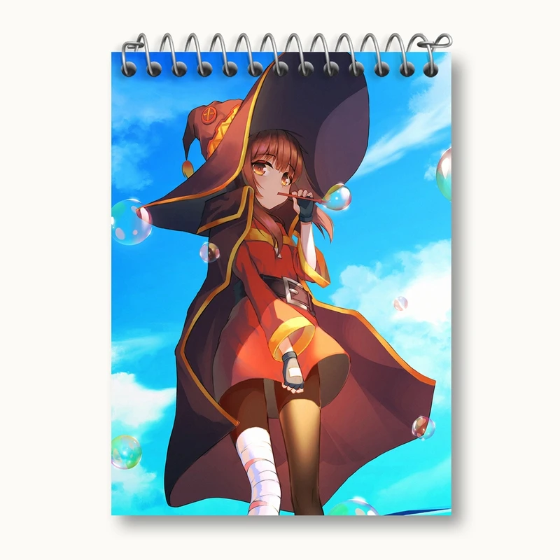 دفتر یادداشت 50 برگ خندالو مدل مگومین انیمه کونوسوبا Konosuba کد 27333