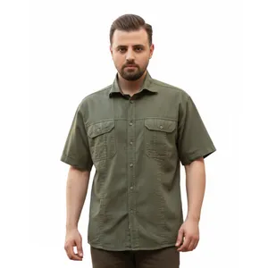 پیراهن آستین کوتاه یقه انگلیسی مردانه مدل سافاریا