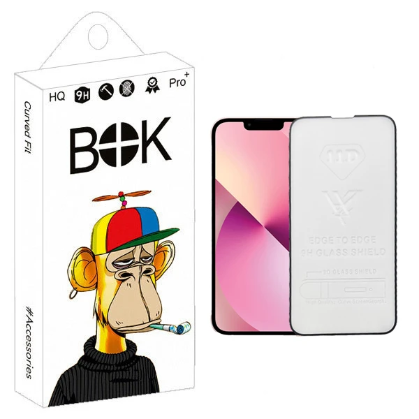 محافظ صفحه نمایش شیشه ای بوک مدل Full مناسب برای گوشی موبایل اپل iPhone 13 Mini