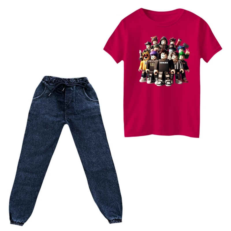 ست تی‌شرت و شلوار پسرانه مدل روبلاکس کد 7