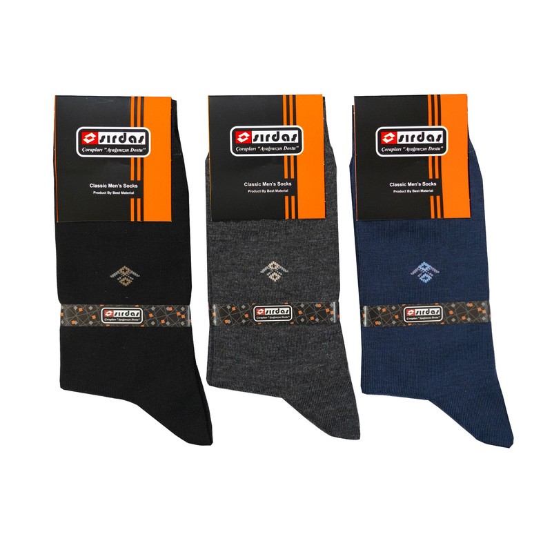 جوراب ساق بلند مردانه سیرداش مدل 393 بسته 3 عددی