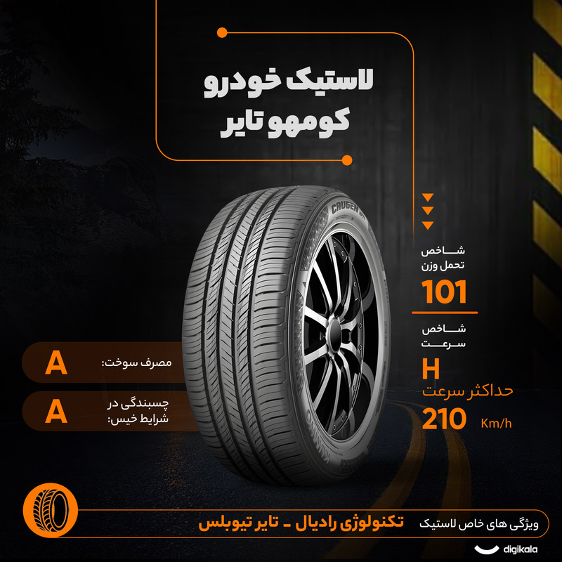 لاستیک خودرو کومهو تایر مدل CRUGEN PREMIUM سایز 19 / 55 / 235 میلی‌متر تولید سال 2024 - 2 حلقه
