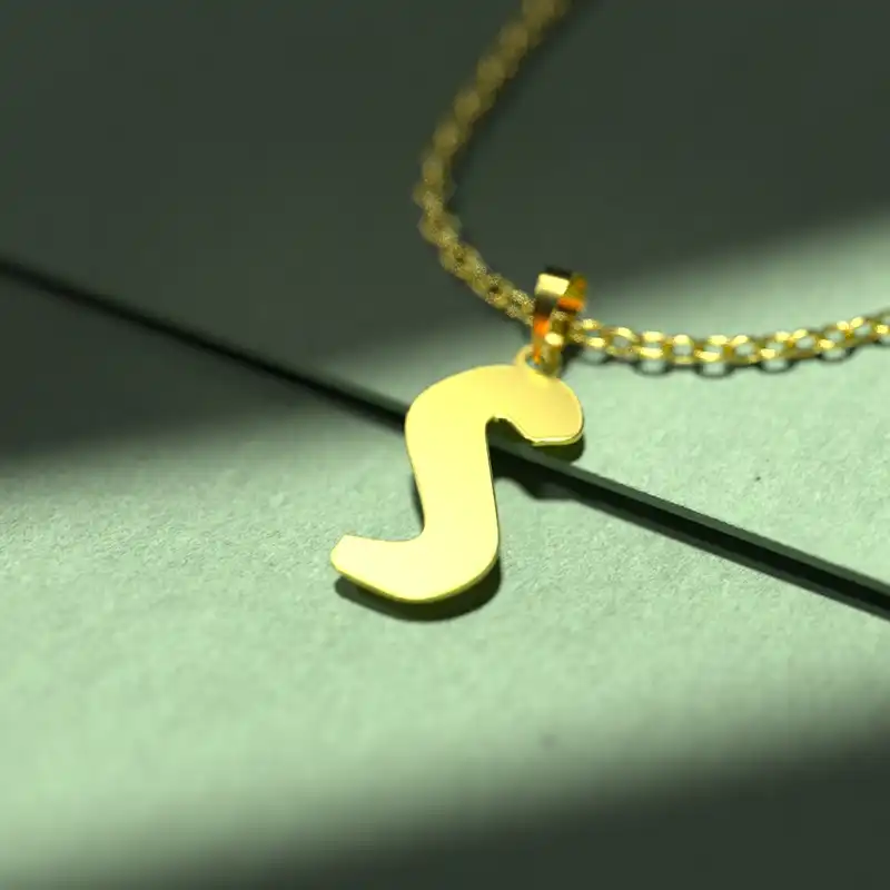 گردنبند طلا 18 عیار زنانه مدوپد مدل حرف S کد H3-1-1058