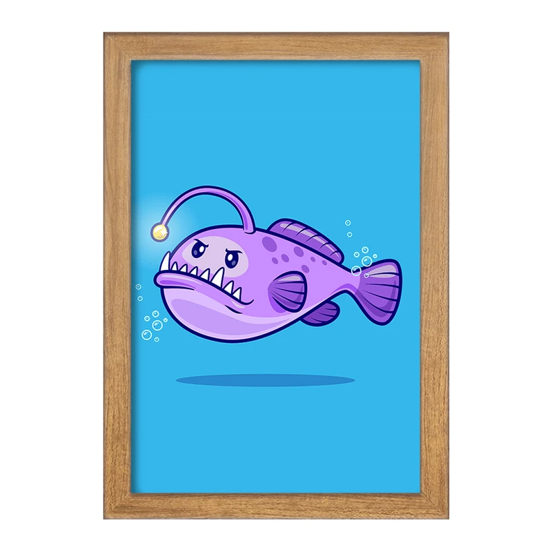 تابلو خندالو مدل حیوانات بامزه قلابچه ماهی کد 29702