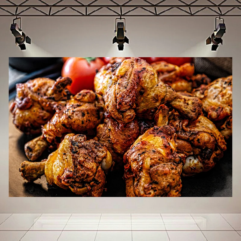 پوستر پارچه ای طرح فست فود مدل مرغ بریان کد AR17940