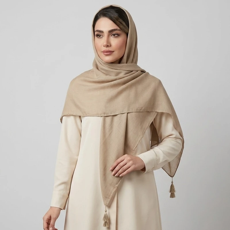 روسری زنانه مدل نخی منگوله دار