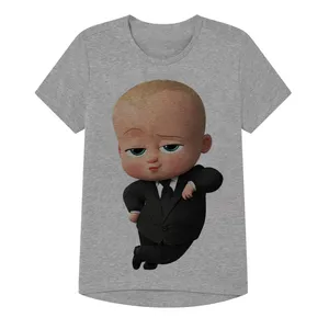 تی شرت آستین کوتاه پسرانه مدل بچه رییس کد SH13 رنگ طوسی