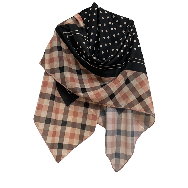 روسری زنانه مدل نخی چهارفصل دور دست دوز کد 1714