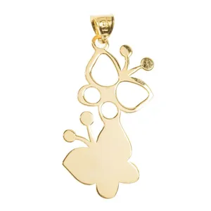 آویز گردنبند طلا 18 عیار زنانه قیراط طرح پروانه کد GH3847