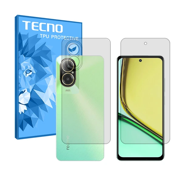 محافظ صفحه نمایش شفاف تکنو مدل HyGEL مناسب برای گوشی موبایل ریلمی C67 4G به همراه محافظ پشت گوشی