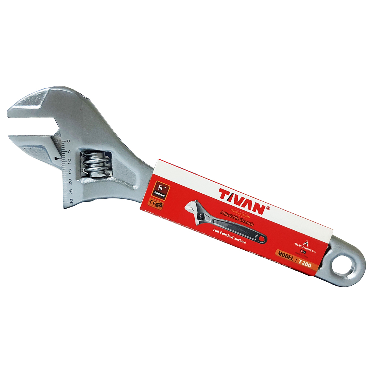 آچار فرانسه تیوان مدل RO - 200 سایز 8 اینچ