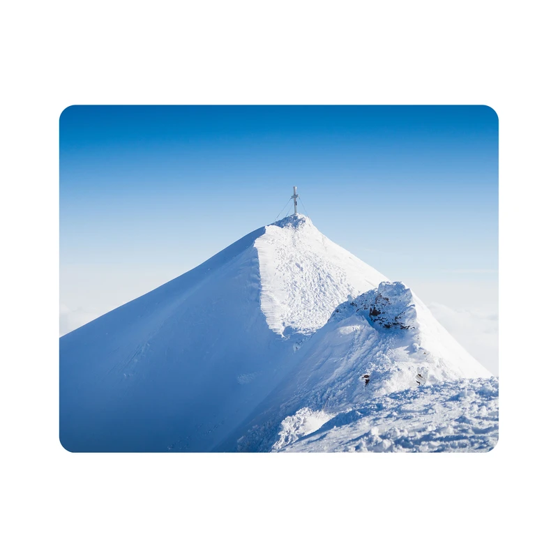 ماوس پد اطلس آبی طرح منظره کوه و برف مدل T1902