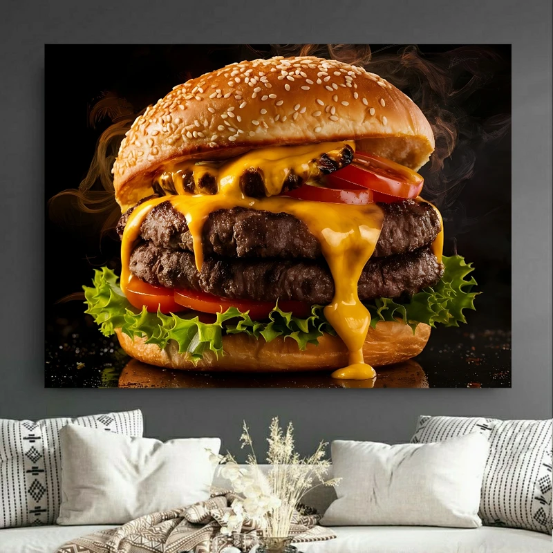  پوستر طرح دوبل برگر مدل پنیری(2) کد GR749