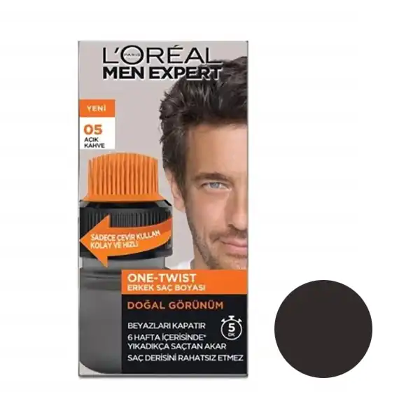 کیت رنگ مو مردانه لورآل شماره 05 حجم 50 میلی لیتر رنگ قهوه ای روشن