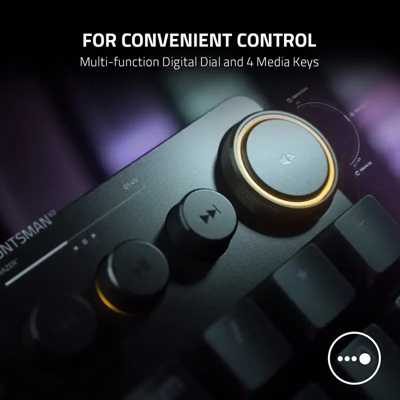 کیبورد مخصوص بازی ریزر مدل (Linear Optical) Huntsman V2 Red Switch