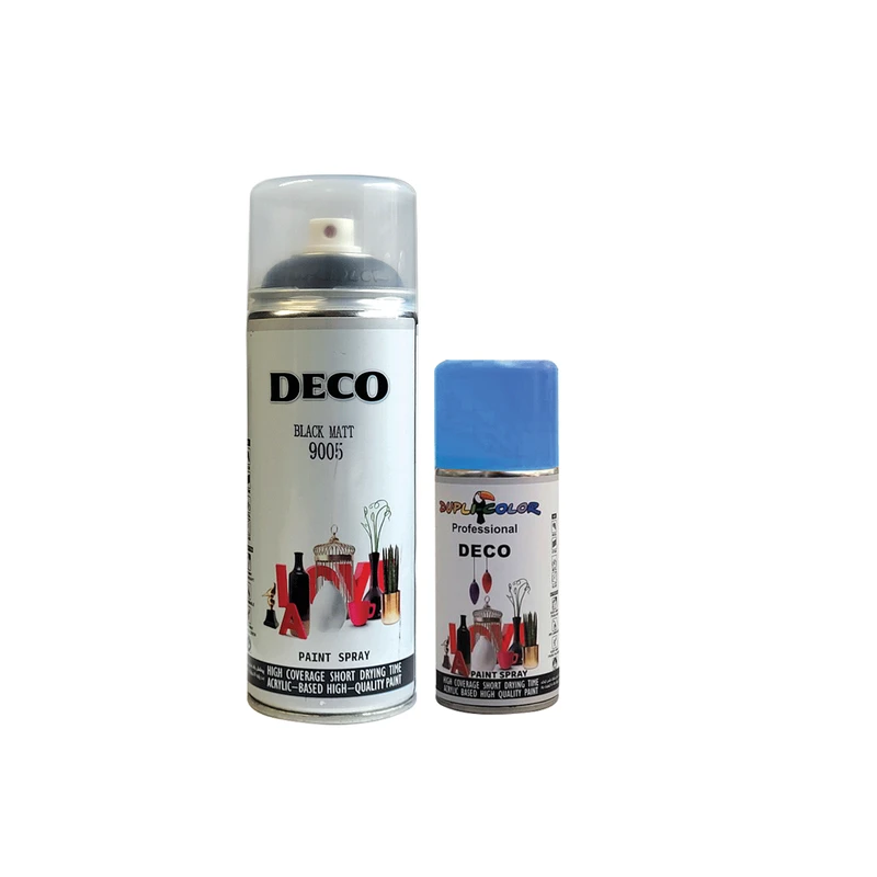 اسپری رنگ مشکی و آبی دکو مدل d2 حجم 400 میلی لیتر مجموعه 2 عددی