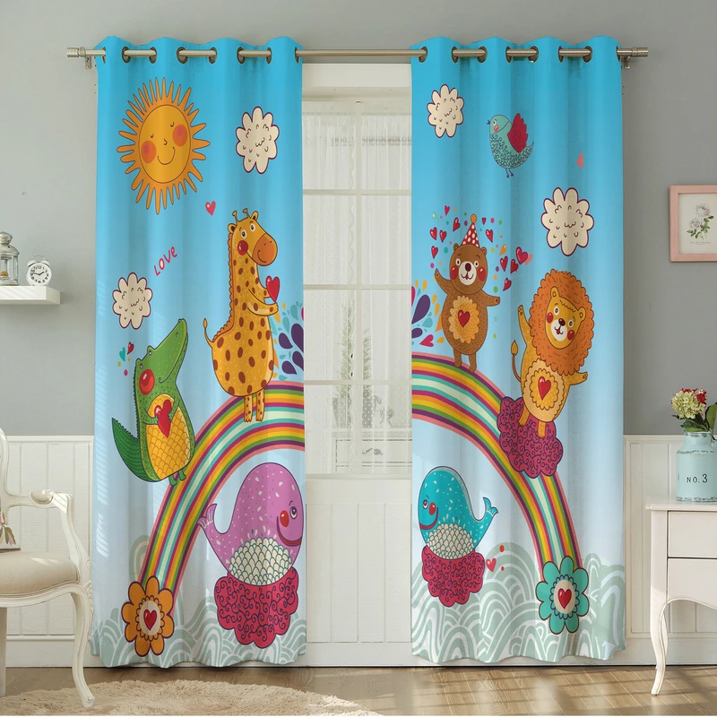 پرده نیروانا طرح کودک  مدل هازان کد 8177 سایز 140×280 سانتی متر