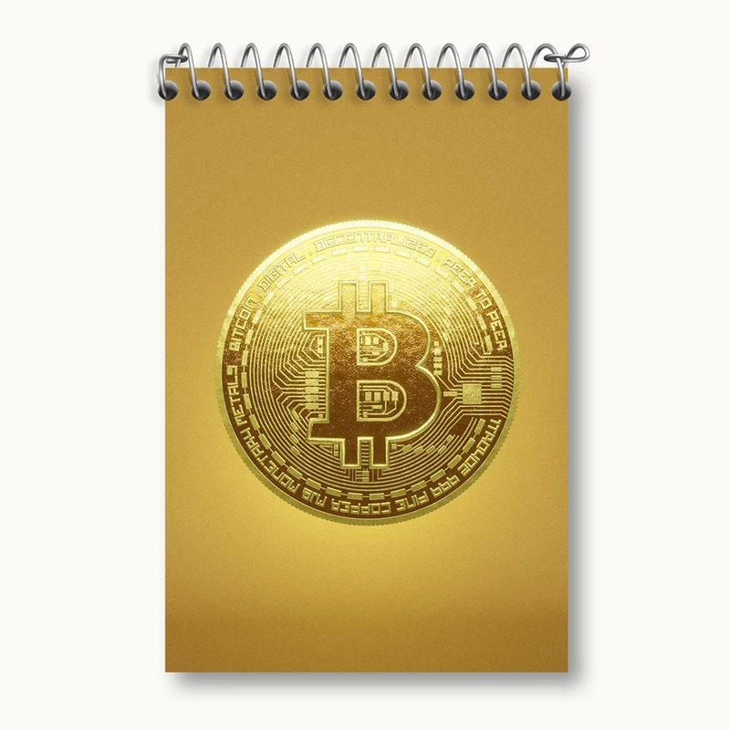 دفتر یادداشت 50 برگ خندالو مدل بیت کوین (Bitcoin) کد F908