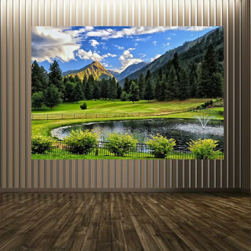  پوستر دیواری طرح طبیعت مدل کوه و درخت کد SPD1498