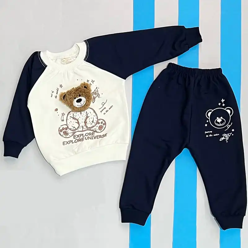 ست سویشرت و شلوار نوزادی مدل خرس فضانورد کد Sor2