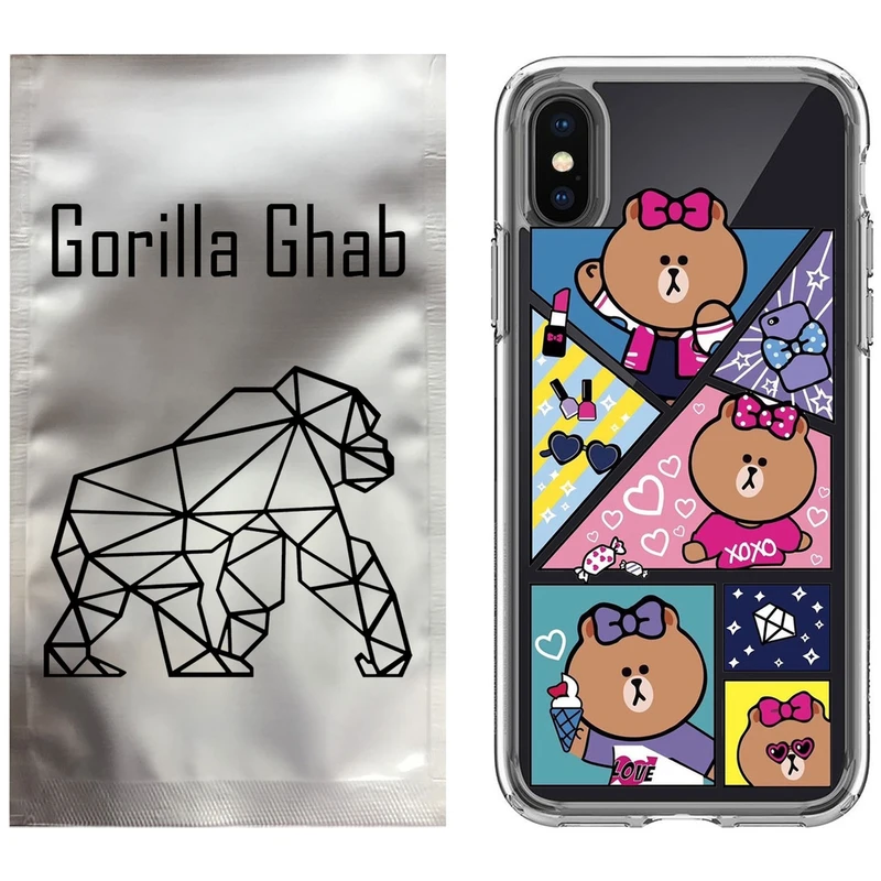 کاور گوریلا قاب مدل CLG کد 13 طرح Brown مناسب برای گوشی موبایل اپل iPhone X / XS