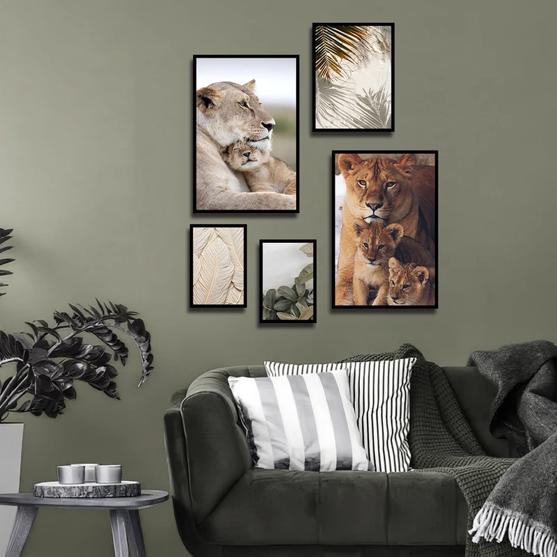 تابلو بکلیت طرح طبیعت و حیات وحش مدل B-3283 مجموعه 5 عددی