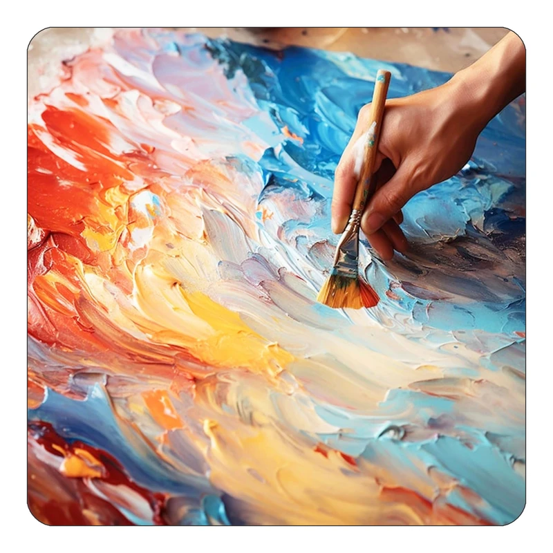 مگنت کاکتی طرح نقاشی رنگ روغن مدل mp69619