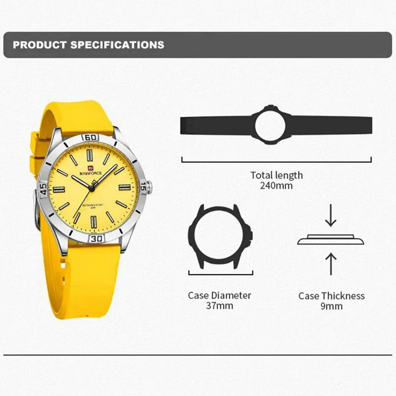 ساعت مچی عقربه ای زنانه نیوی فورس مدل اسپرت موتور ژاپن