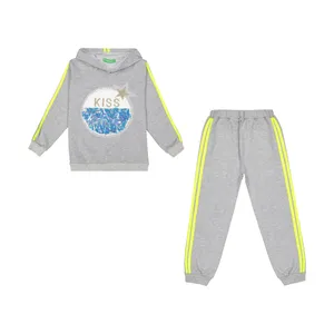 ست هودی و شلوار دخترانه مدل ستاره kiss