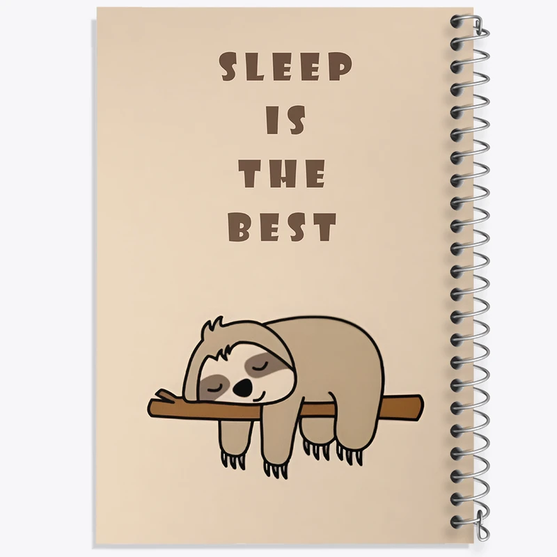 دفتر ژورنال نویسی 50 برگ خندالو مدل نقطه ای طرح تنبل بامزه کد N3200