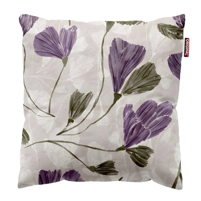 کوسن پاد آفرین مدل مینیمال طرح گل و برگ کد PK403305 سایز 40*40 سانتی متر