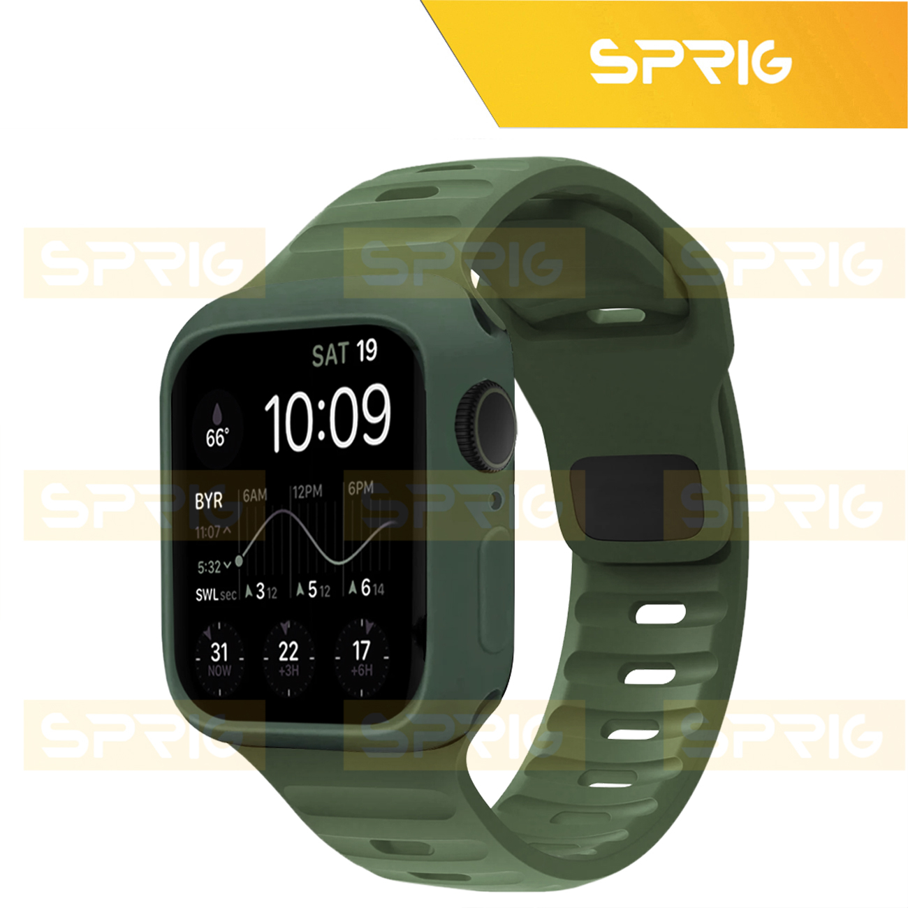 بند اسپریگ مدل Spig Protection مناسب برای اپل واچ Ultra / Ultra 2 49mm به همراه کاور