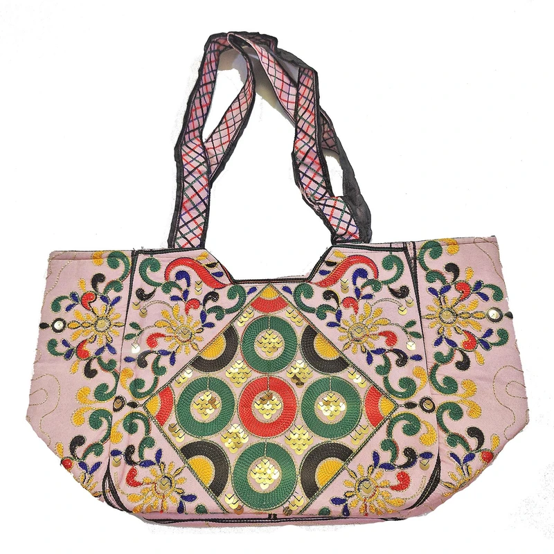 کیف دستی دست دوز زنانه مدل هندسی سوزندوزی نیک ثمر