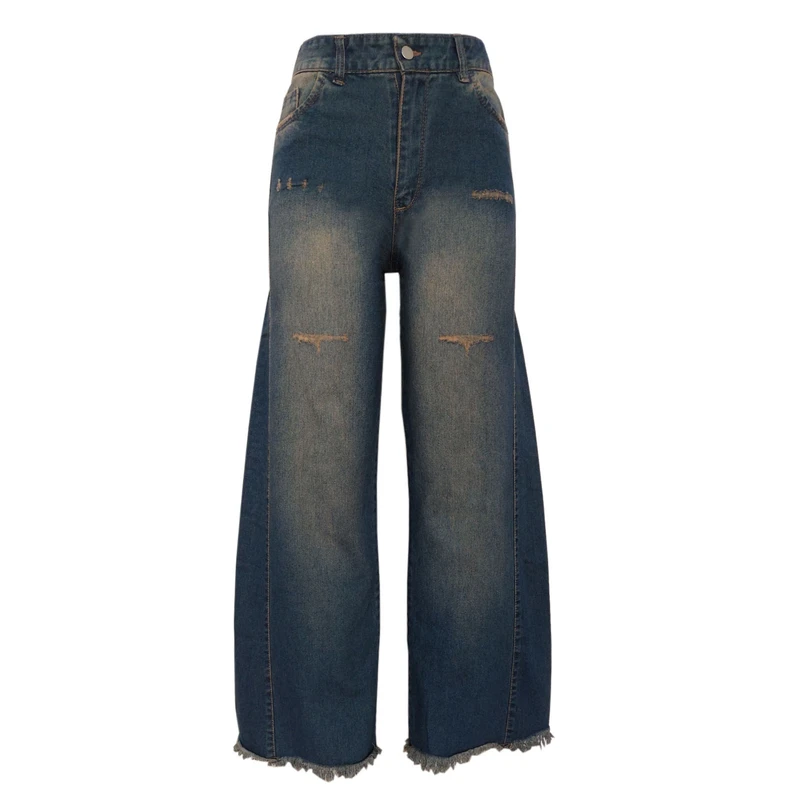 شلوار جین بگ زنانه مدل شافل کد 20194